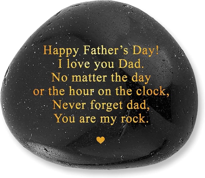 VELENTI Unique Gifts for Fathers Day Engraved Pebble Rock Dad From Daughter