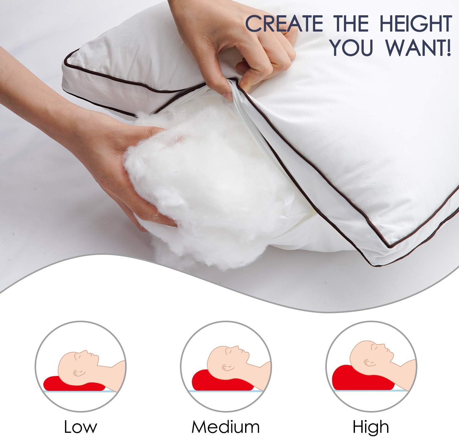 Soamay Bed Pillows for Sleeping 2 Pack, Luxury Down Alternative Pillows with Premium Hypoallergenic Plush Fiber, Good for Side and Back Sleeper-20 x 30 Inches (Queen): Home & Kitchen