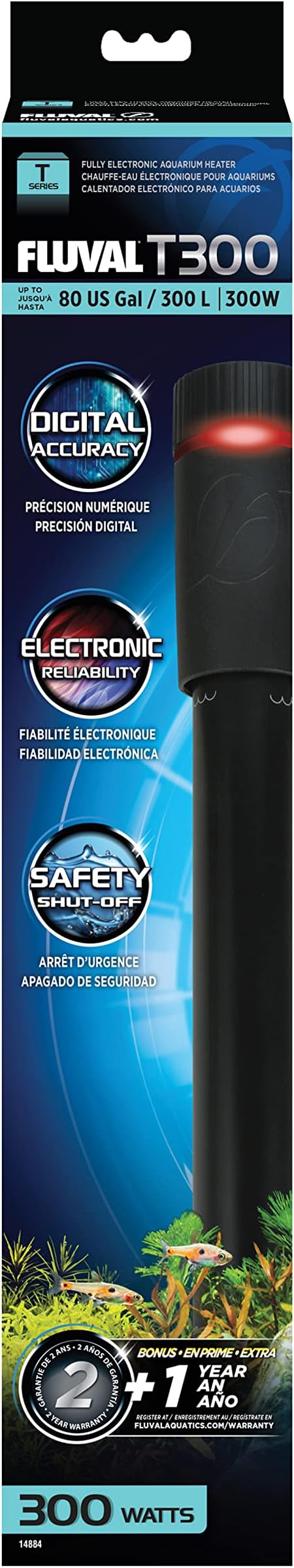 Fluval T300 Fully Electronic Heater for Freshwater up to 80 Gallons