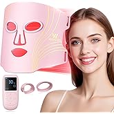 WAYCOM Red Light Therapy for Face: FDA-Cleared 4-Modes Portable LED Light Therapy Mask for Skincare- 400 LEDs Infrared & Red Light Mask at Home Travel with Timing Function Remote & Eye Protection