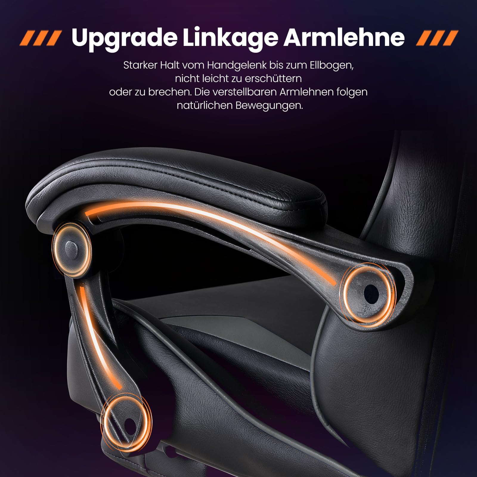 Sweetcrispy Gaming Stuhl, Gaming Chair mit Fußstütze Kopfstütze Lendenwirbelstütze, Ergonomischer PC Stuhl, Höhenverstellbarer Bürostuhl Computerstuhl,Drehbarer Schreibtischstuhl, Modernes Grau 4