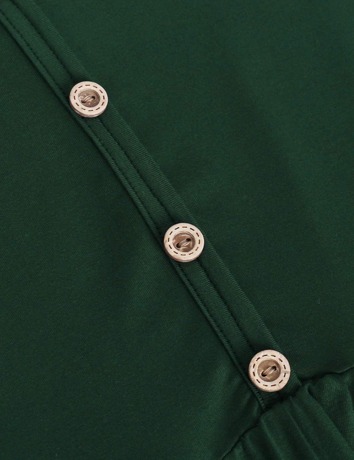ZKHOECR Women's V Neck 3/4 Bell Sleeve Henley Pleated Casual Tunic Blouse Shirts: Clothing