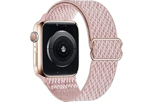 Braided Solo Loop ，Compatible with Apple Watch 49mm 46mm 45mm 44mm 42mm 41mm 40mm 38mm Soft Stretchable Nylon Band, Adjustabl