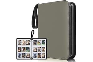 TUUZEL Sport Card Binder 9 Pocket,Premium Zipper Trading Card Holder with Card Sleeves,Collectible Card Folder Fits 900 Cards and 50 Removable Trading Card Sleeves(Dark brown, 900Pockets)