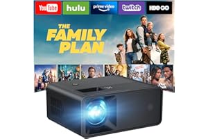 CiBest Mini Projector, Upgraded Full HD 1080P Support Video Projector, Portable Small Movie Projector, Compatible with iOS/Android/Windows/TV Stick/Box/USB/HDMI