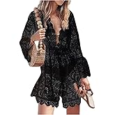 Perfect Part Swimsuit Cover up - Lace Bathing Swimming Suit Cover Up for Women with Elastic Waistband & Sunflower Mesh Design