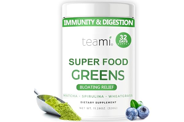Teami Nutrition Super Greens Powder, Bloating Relief & Digestive Health Greens Blend, Immune Support Greens Superfood Powder
