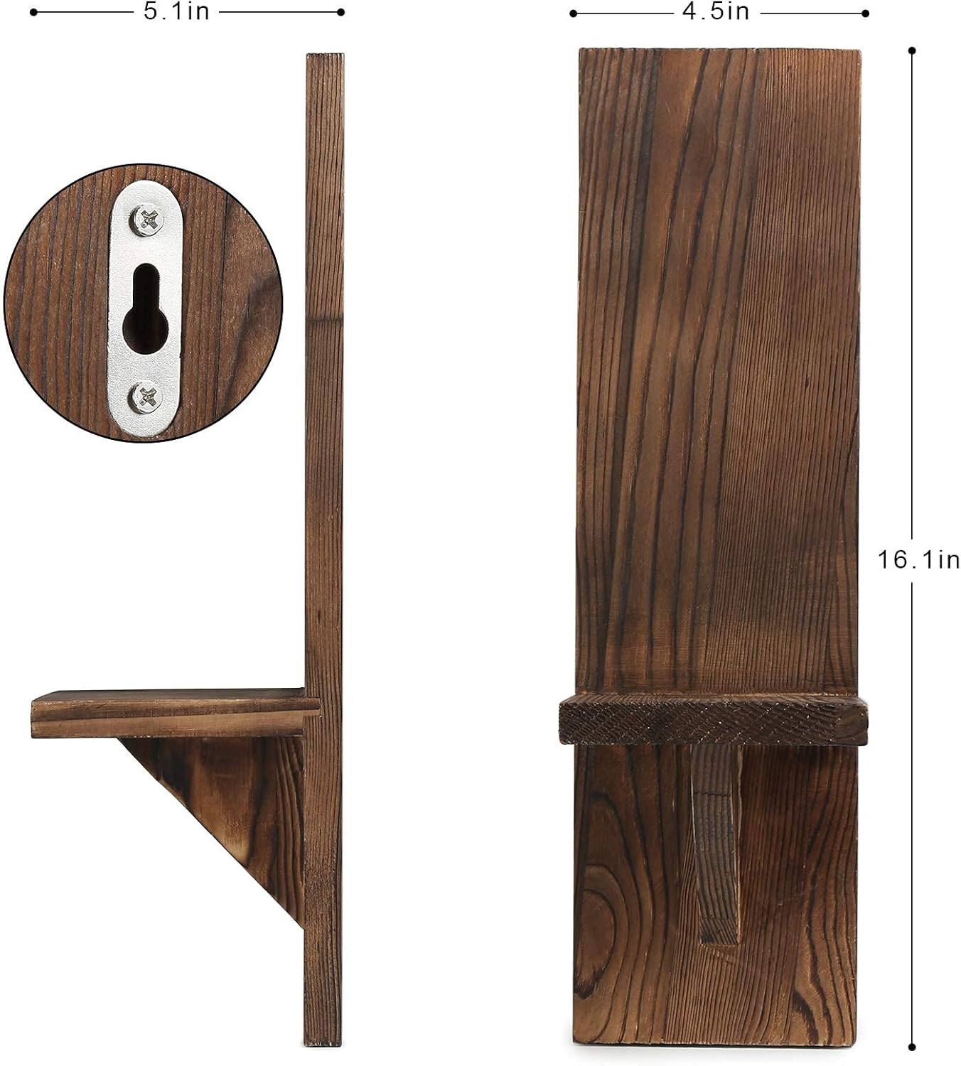 DOCMON Wall Sconce Candle Holder, Wall Mount Wooden Candle Holders, Rustic Wall Decor Floating Shelves, Farmhouse Candle Flowers Vase Wall Shelf for Bathroom Bedroom Living Room, Set of 2: Kitchen & Dining
