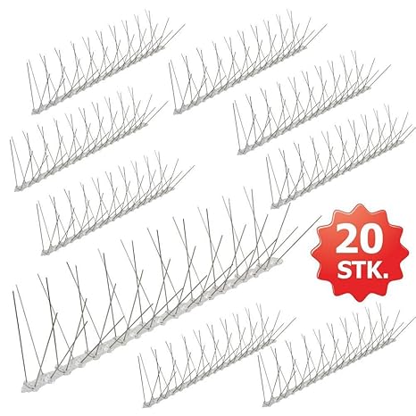 Yaheetech 10 M Pics Anti Pigeons Anti Oiseaux Lot De 20 4 Rangées De Pointes En Acier Inoxydable Pour Balcon Jardin Gouttière De Fenêtre