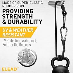 6 Piece Carabiner Bungee Cords with Hooks, 12 Inch