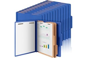 Skyygemm 24 Pcs Classification Folders Letter Size Bulk - 2 Dividers Pressboard File Folder with 3.5 Inch Expansion, 2 Prongs Fastener, Heavy Duty Office File Organizer for Teacher Medical (Dark Blue)