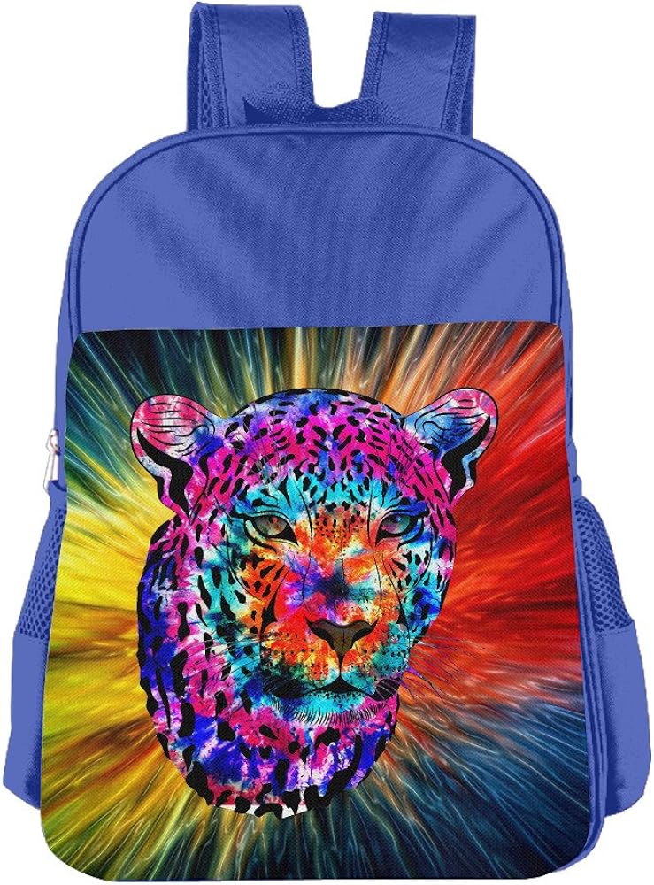 Watercolor Cheetah Animal Print School Backpacks for Girls Boys Kids