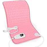 Deepsoon Heating Pad,Electric Heating Pads for Back,Neck,Abdomen,Moist Heating Pad for Shoulder,Knee,Arms,Legs,Dry/Moist Heat & Auto Shut Off,Christmas Gifts for Men and Women,BabyPink,24x12 Inch