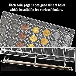 Ettonsun 10 Sheets Coin Collecting Pages 42-Pocket