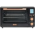 Haden Countertop 6 Slice Toaster Oven Air Fryer Combo for Kitchen, Black/Copper