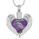 QGJNSGC Cremation Jewelry for Ashes Pendant Crystal Heart Urn Necklace Keepsake Urn Memorial Pendant Ash Holder