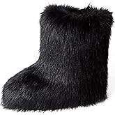 YXCFEWD Fur Boots for Women Winter Fluffy Furry Boots for Girls Flat Heel Snow Boots, 8 Wide