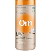 OM MUSHROOM SUPERFOOD Coffee Latte Blend – Functional Mushroom Powder with Lion’s Mane, Cordyceps, Reishi & Chaga – Energy, Focus & Mental Clarity Support – 8.47 oz Canister (30 Servings)
