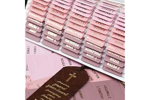 UPAFEXXI-Leather Bible Tabs, Bible Tabs for Women and Men(Gold Foil Lettering) Large Print Stickers, Easy to Read and Apply, 80 Chapters Labels for Easy Navigation(Cherry Blossom)