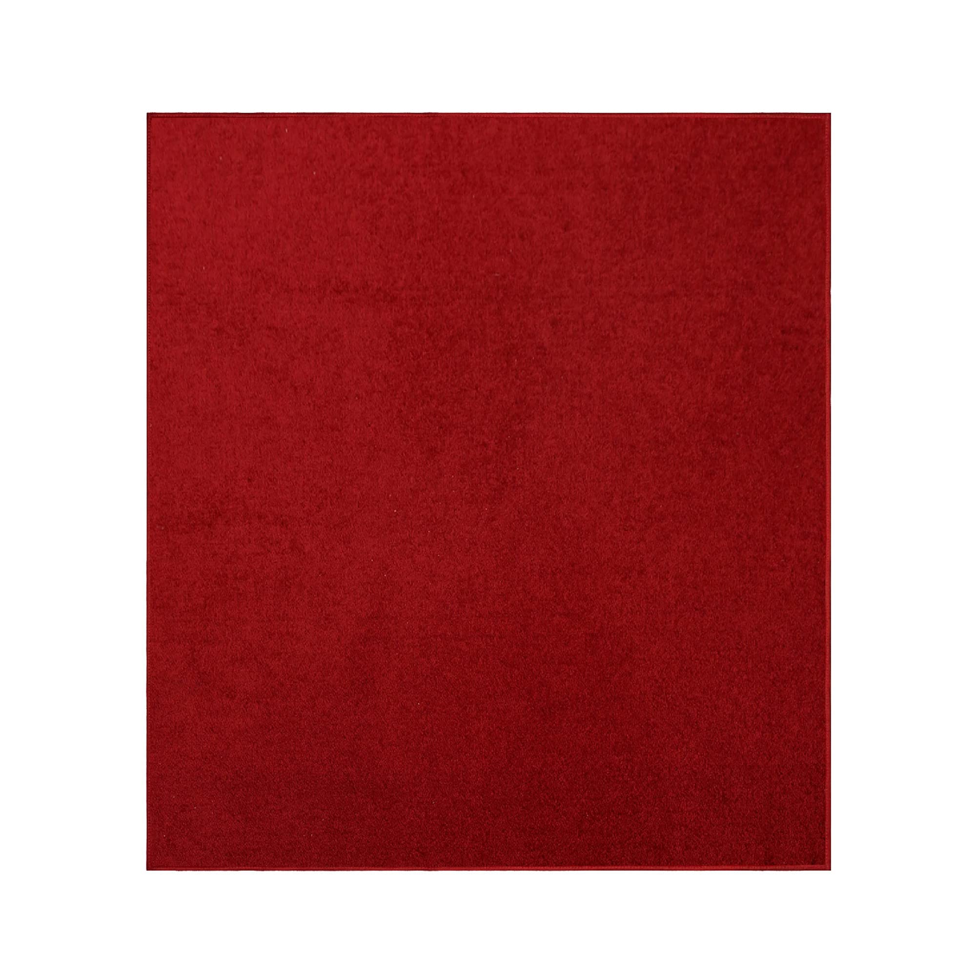 Furnish my Place Modern Plush Solid Color Rug – Red, 8′ x 8′, Pet and Kids Friendly Rug. Made in USA, Square, Area Rugs Great for Kids, Pets, Event, Wedding