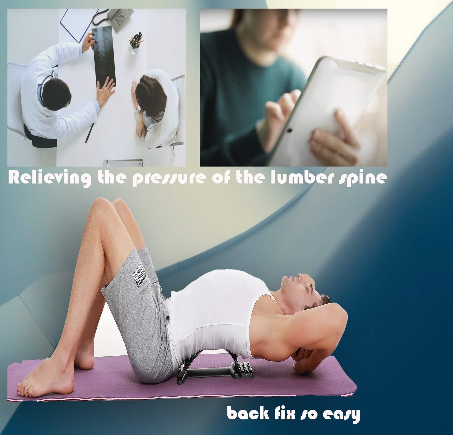 ChiFit Multi-Level Back Stretching Device - Immediate Relief for Back Pain, Herniated Disc, Sciatica, Scoliosis,Lower and Upper Back Stretcher Support and Pain Relief: Health & Personal Care