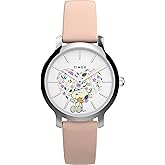 Timex Women's Peanuts Transcend 34mm Watch - Brown Strap Silver-Tone Dial Silver-Tone Case