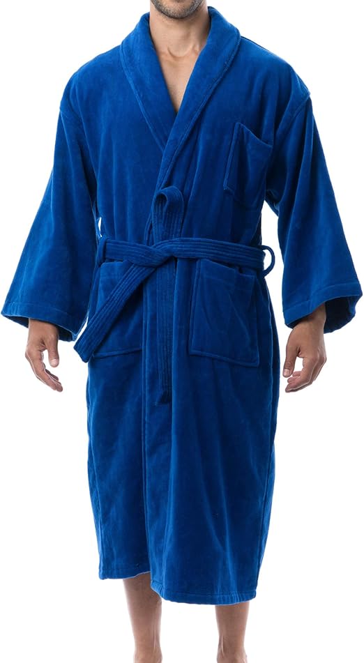 Men's 100 Cotton Shawl Collar Robe Terry Cloth Bathrobe Available in