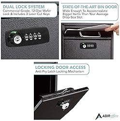 AdirOffice Wall Mount Mailbox - Combination Mailbox