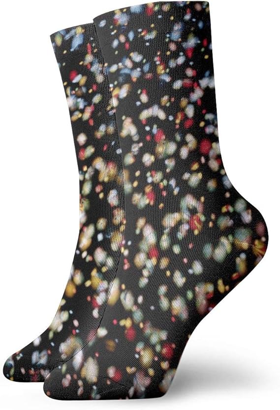 Amazon Co Jp メンズドレスソックスパックぼやけたクリスマスギフト蛍光灯おかしいポリエステルクルーソックス 服 ファッション小物