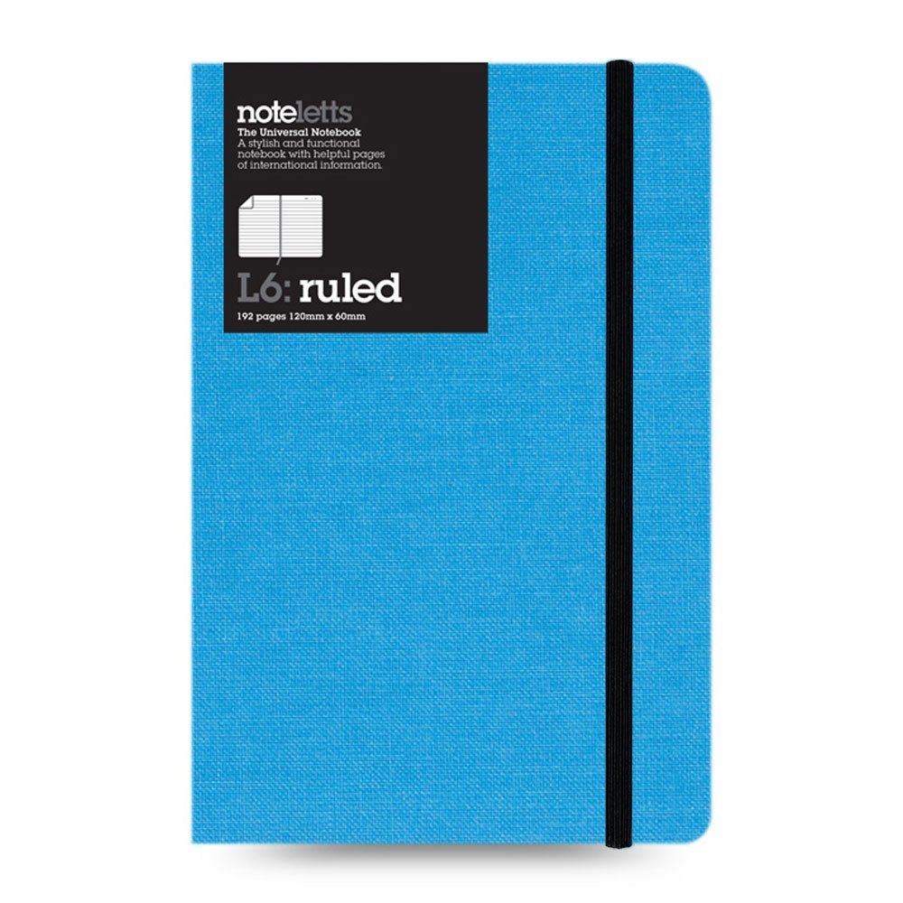 Letts Noteletts Universal Notebook, Medium, Ruled, Blue, 6.5 x 4.375 Inches, 192 Pages (LEN6RBE)