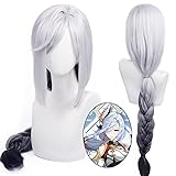 Long Silver Anime Wig Genshin Impact Shen He