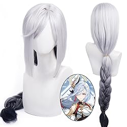 Long Silver Anime Wig Genshin Impact Shen He