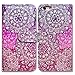 Bcov iPhone 6s Plus Case, iPhone 6 Plus Case, Pink Mandala Flower Leather Flip Wallet Case Cover with Card Slot Holder Kickstand for iPhone 6s+/iPhone 6+