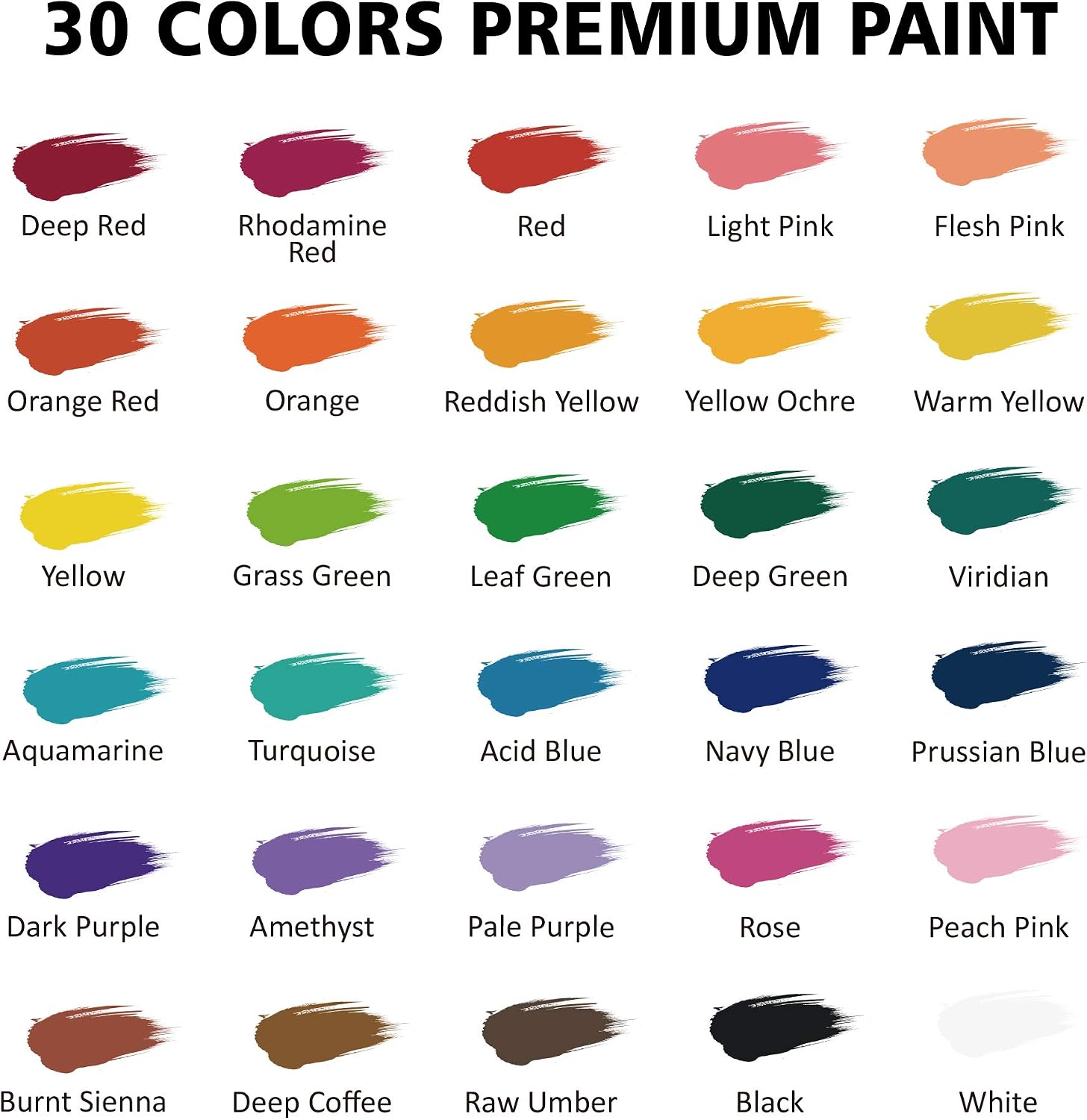Shuttle Art Acrylic Paint Set, 30 Colours Acrylic Paint in Tubes (36ml) with 3 Brushes, Artist Grade, Rich Pigments - Image 4