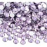 Flatback Rhinestones Round Gems for Nails Art and Crafts 1250Pcs SS20 5mm Glitter Crystals Stone DIY Bags Clothes Shoes (Light Purple)