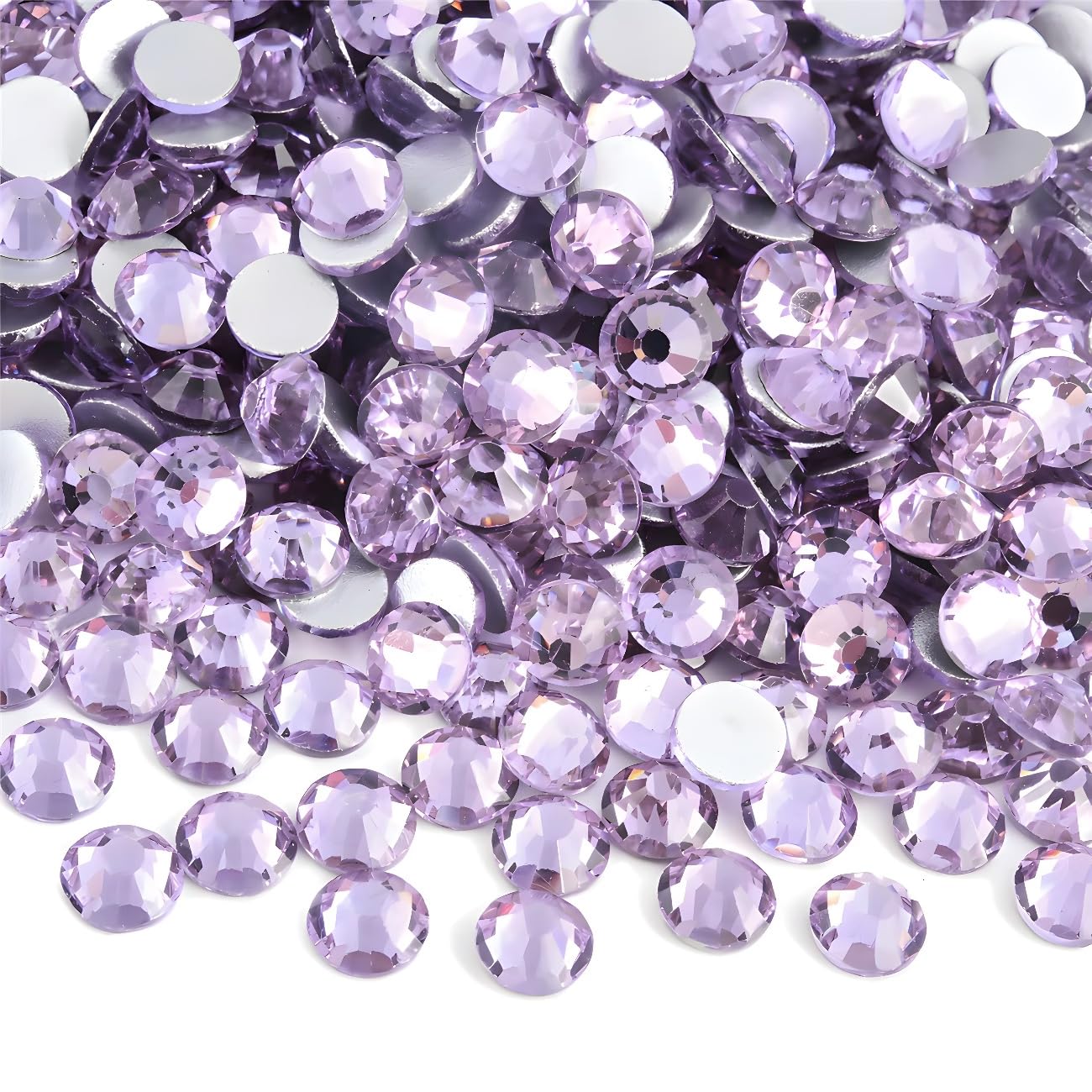 Photo 1 of Flatback Rhinestones Round Gems for Nails Art and Crafts 2000Pcs SS16 4mm Glitter Crystals Stone DIY Bags Clothes Shoes (Light Purple)