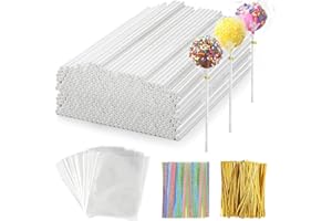 Lollipop Paper Sticks, 800 Pcs 6 Inch Lollipop Packaging Set, Cake Pops Making Tool for Lollipops, Candies, Chocolates, Cooki