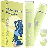 Trimmer for Women, IPX7 Waterproof, Painless Rechargeable Electric Razor Remover, 2-in-1 Facial & Pubic Hair Removal for Sensitive Skin, Portable Travel Size, Women’s Gift, Yellow