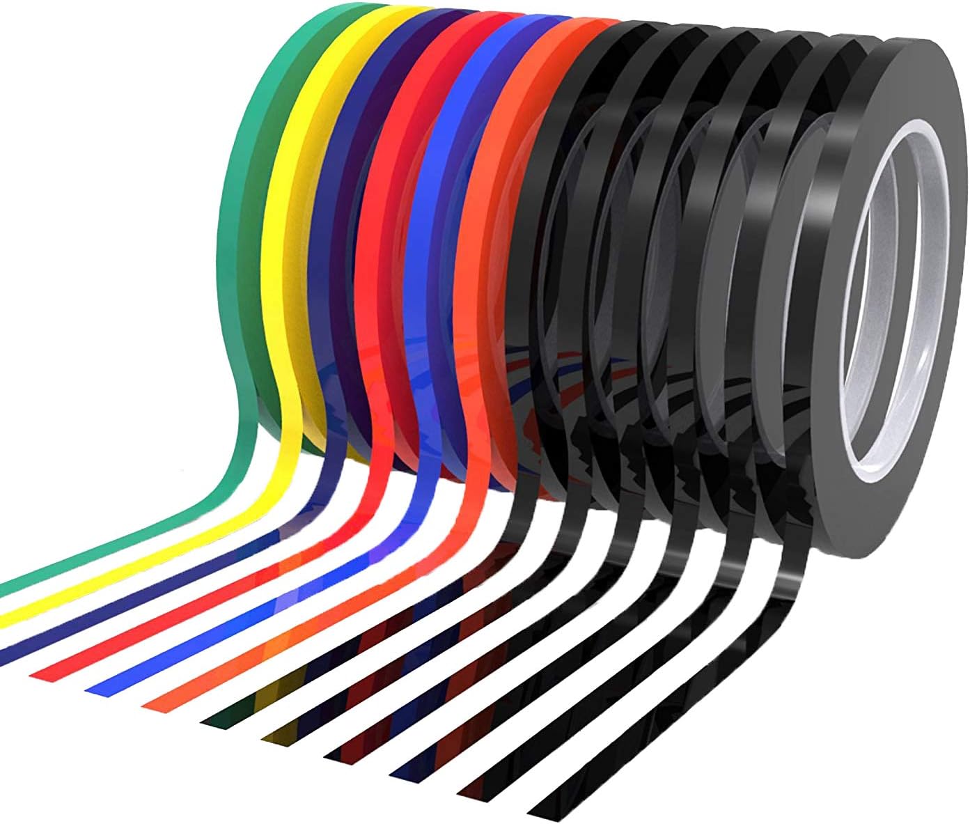 Graphic Chart Art Tapes,12 Rolls 3mm Colored SelfAdhesive Whiteboard