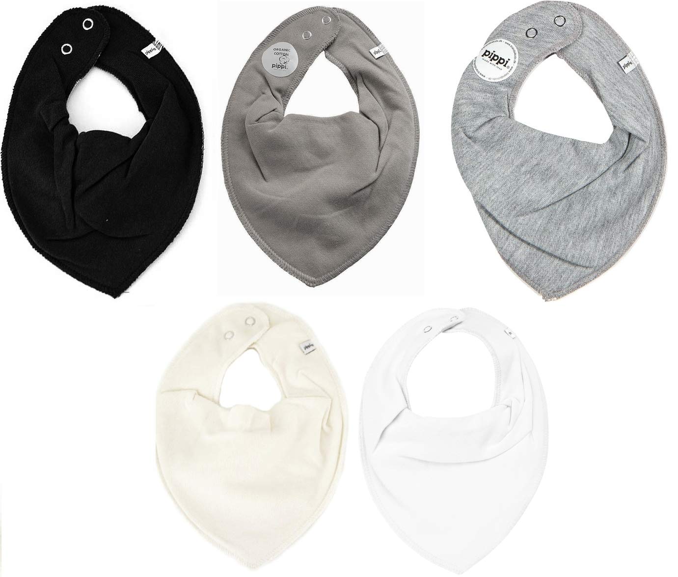 Pippi Bandana Bib - solid (5-pack)