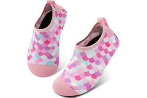 Scurtain Kids Toddler Water Shoes Barefoot Quick-Dry Aqua Socks for Boys Girls Baby with Non-Slip Rubber Sole