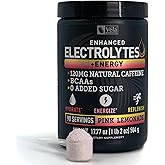Pre-Workout Electrolyte + Energy Powder Drink Mix (90 Servings | Pink Lemonade) w/ 0 Sugar +BCAAs +B-Vitamins Electrolyte Supplement w Potassium Zinc & Magnesium for Hydration - Keto Electrolytes
