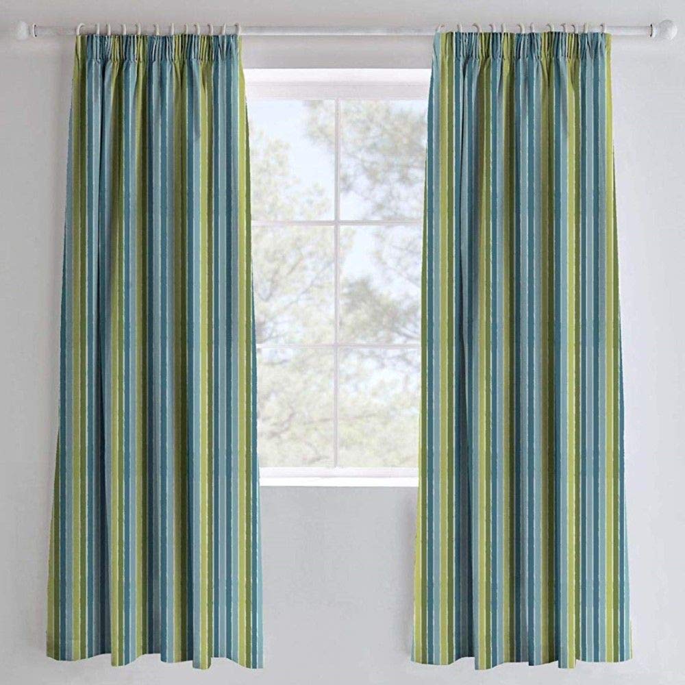 Catherine Lansfield Kids Living Dino 66x72 Inch Pencil Pleat Curtains Two Panels Green