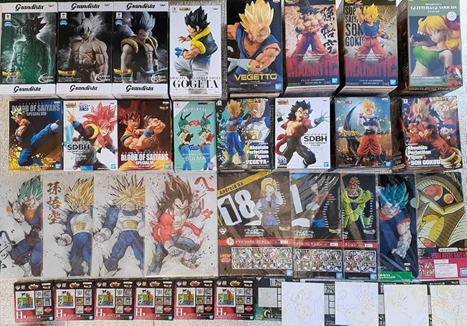 Amazon ドラゴンボール フィギュア まとめセット 16種 ベジット ブルマ ゴジータ 孫悟空 ベジータ クリアファイル ガラスプレート など フィギュア ドール 通販