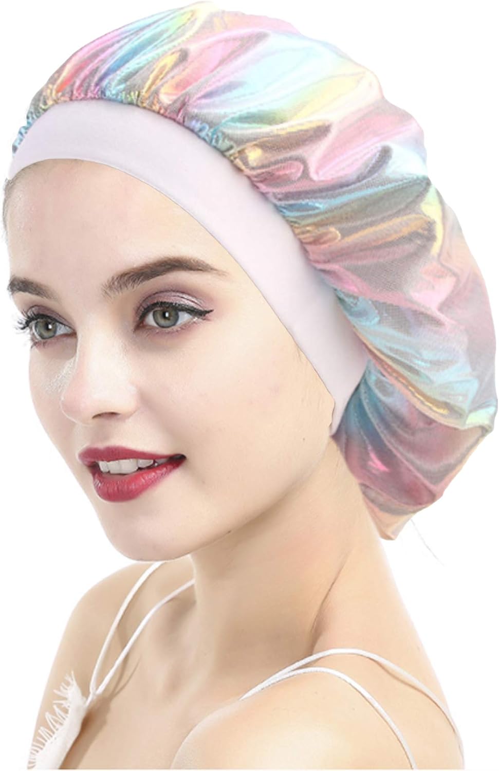 Elastic Wide Band Laser Sleep Cap Chemotherapy hat Head Cover Beanie