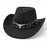SANSTHS Cowboy Hats for Men Women Cowgirl Hat Wide