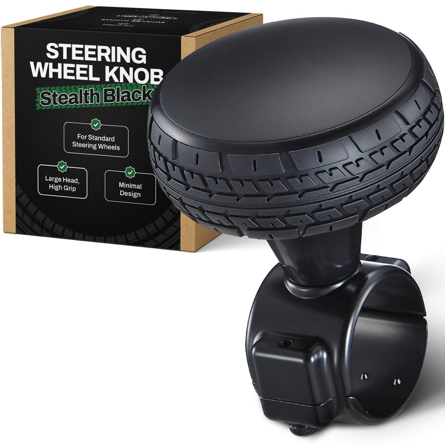 Photo 1 of Steering Wheel Knob – Stealth Black Edition, Premium No-Logo Spinner for Standard Wheels (1.1"–1.5"), Smooth Bearings, Discreet & Comfortable Driving Aid, Ideal for Cars, Boats, Golf Carts & UTVs