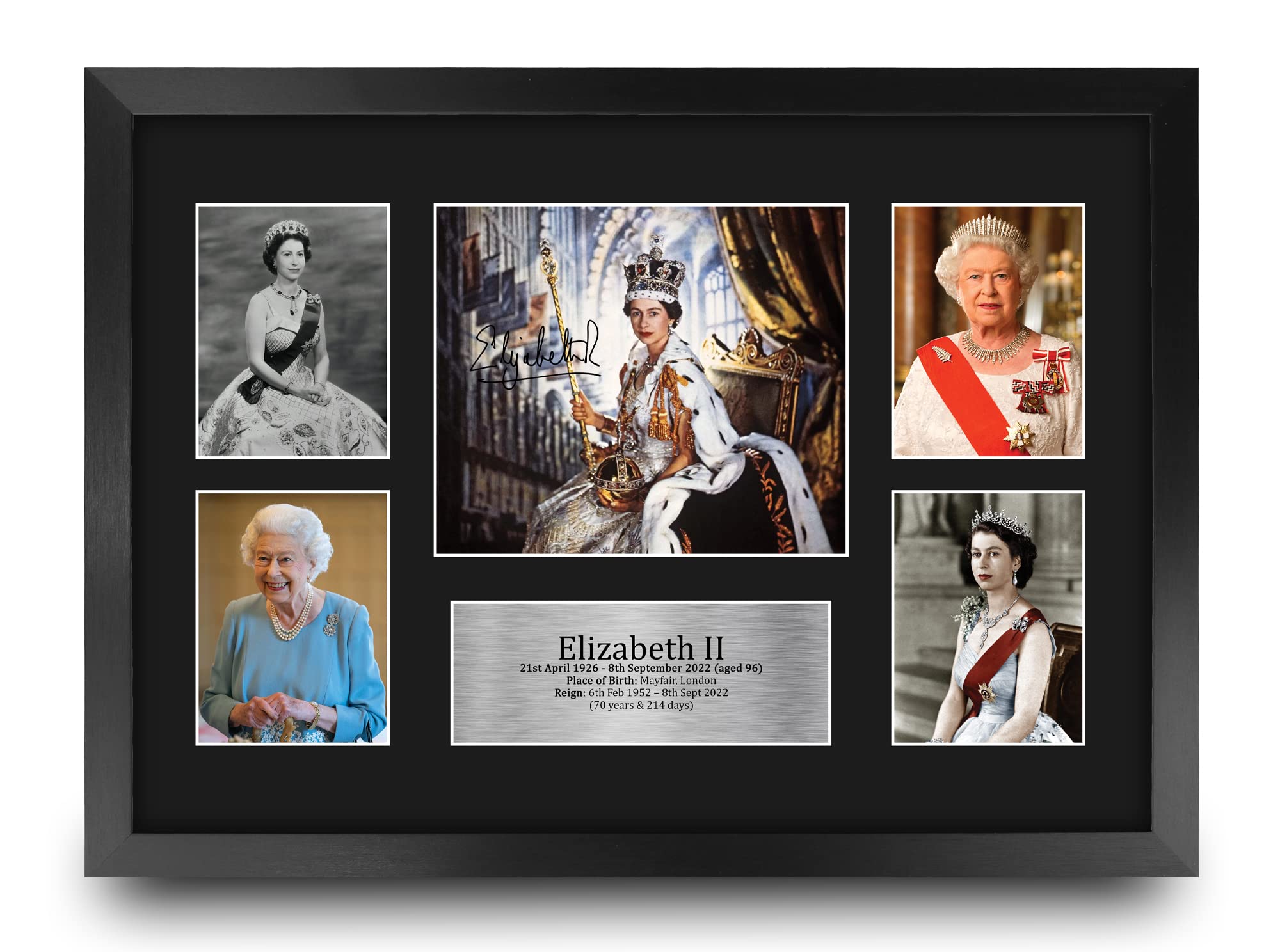 HWC Trading FR A3 Queen Elizabeth II Gifts Printed Signed Autograph Picture for Fans of the Royal Family - A3 Framed