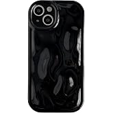Caseative for iPhone 13 Case, Black | Water Ripple Wave Meteorite Bubble Pattern Chrome Plating Soft