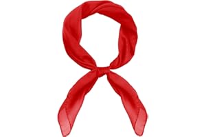 Pistha Chiffon Scarf Ribbon Neck Scarf Square Handkerchief for Halloween Men Women Boys Girls Costume Scarf Accessories